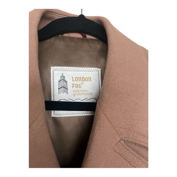 London Fog Vintage Mens Brown Wool Single Breasted Coat Size 44 - Picture 10 of 14